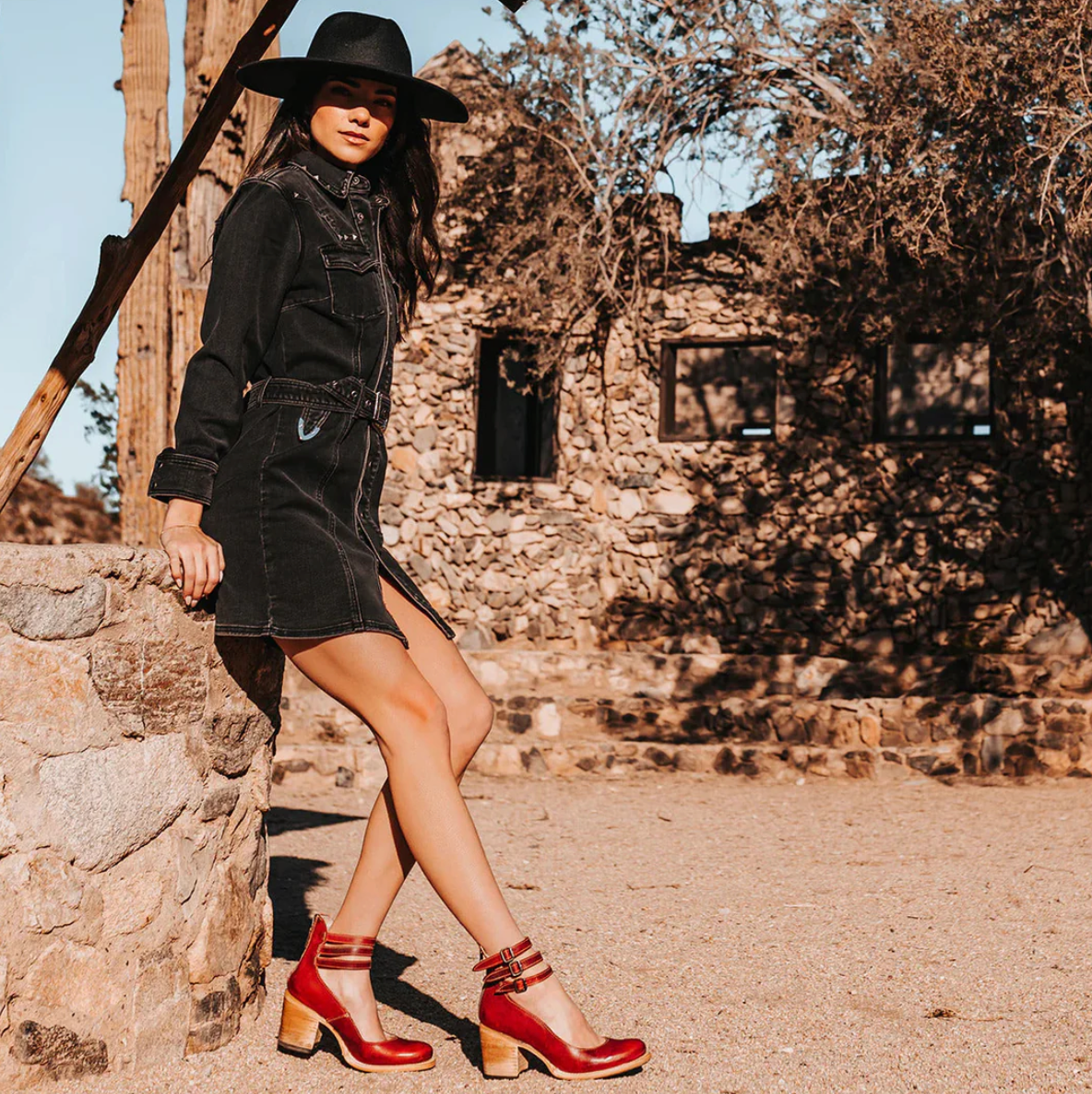 Bellezia - Tacchi eleganti in pelle vintage