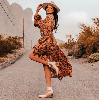 Bellezia - Tacchi eleganti in pelle vintage