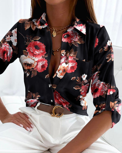 Sibylle | Blusa alla moda con maniche lunghe e bottoni