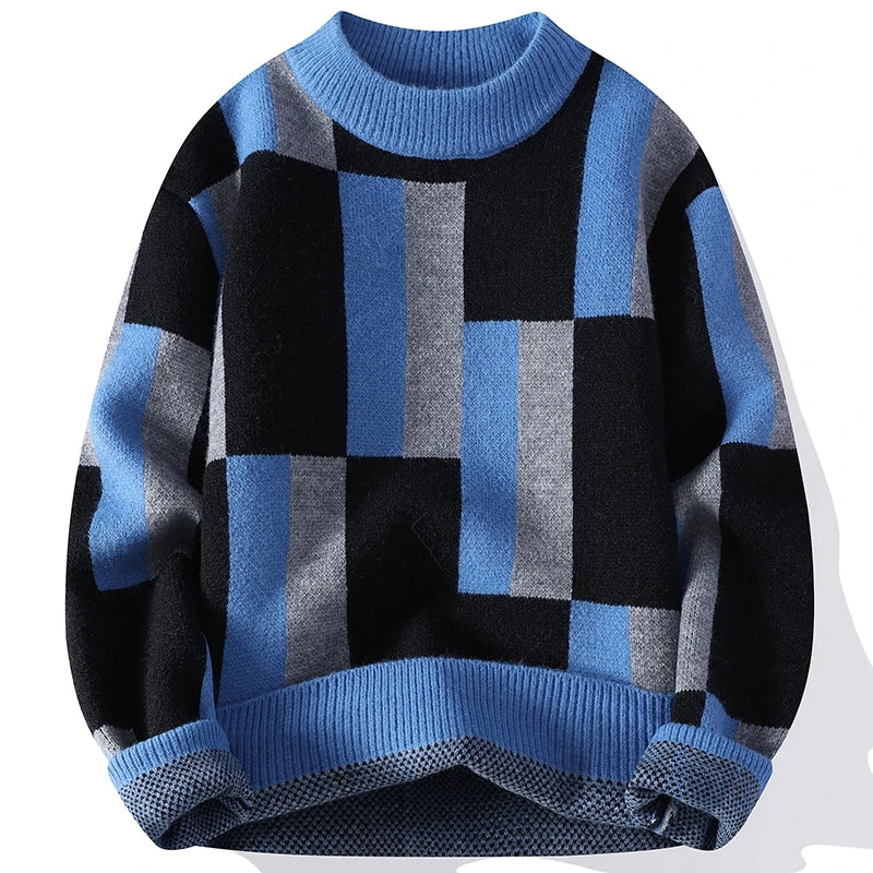 Verre Blanc™ | Maglione da uomo con colletto e scacchi