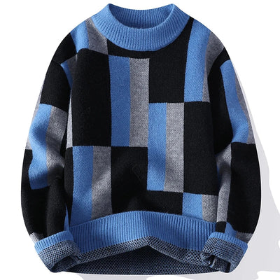Verre Blanc™ | Maglione da uomo con colletto e scacchi