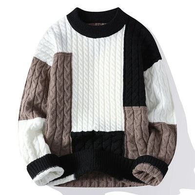 Verre Blanc™ | Maglione casual a blocchi di colore da uomo