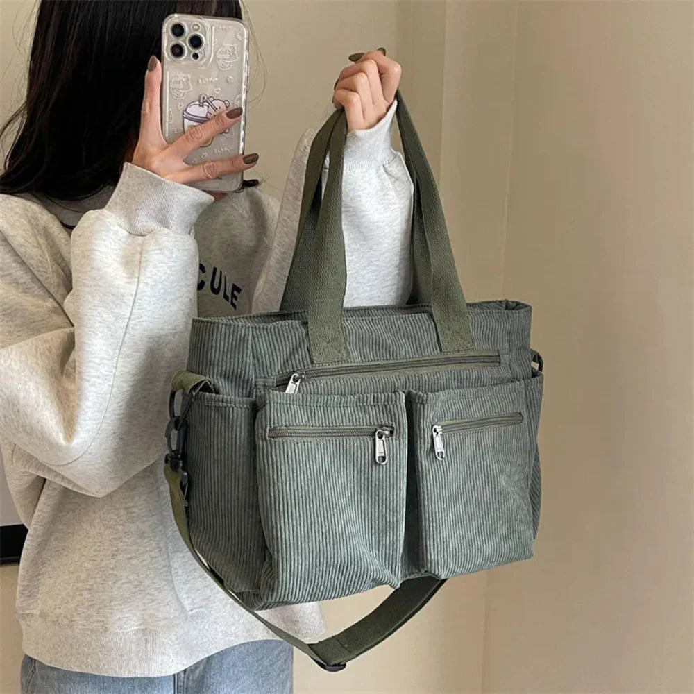Ella - Borsa da donna di lusso in velluto a coste