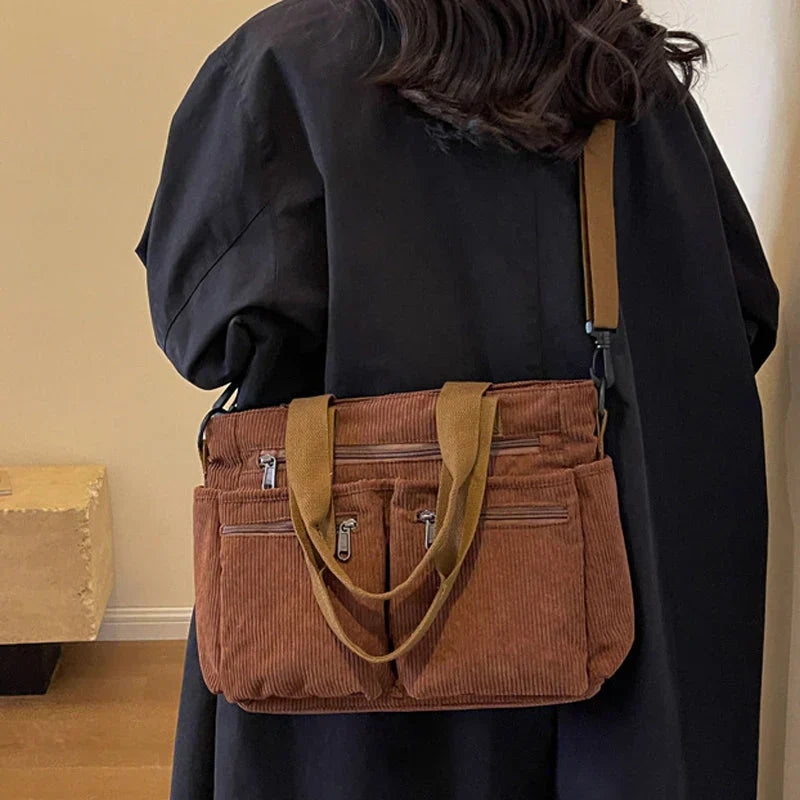 Ella - Borsa da donna di lusso in velluto a coste