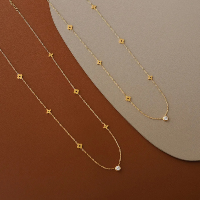 CARRIE Collana Quadrifoglio in Oro