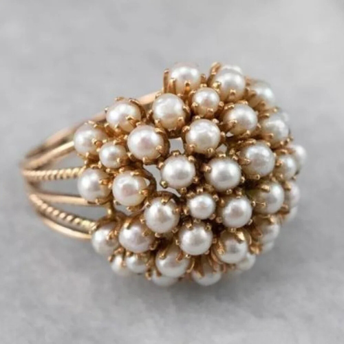 Nerea - Anello con perle incastonate
