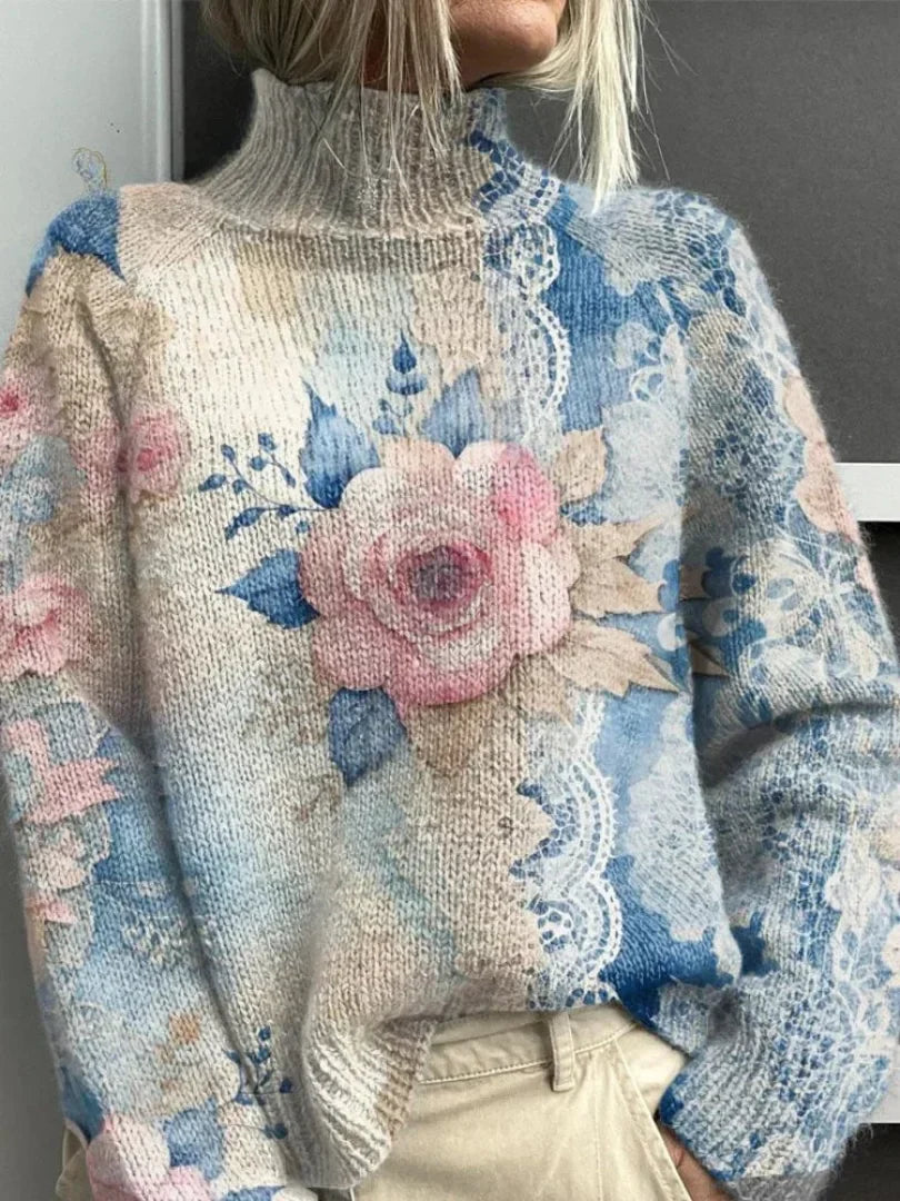 Roos - Maglione a collo alto in pizzo