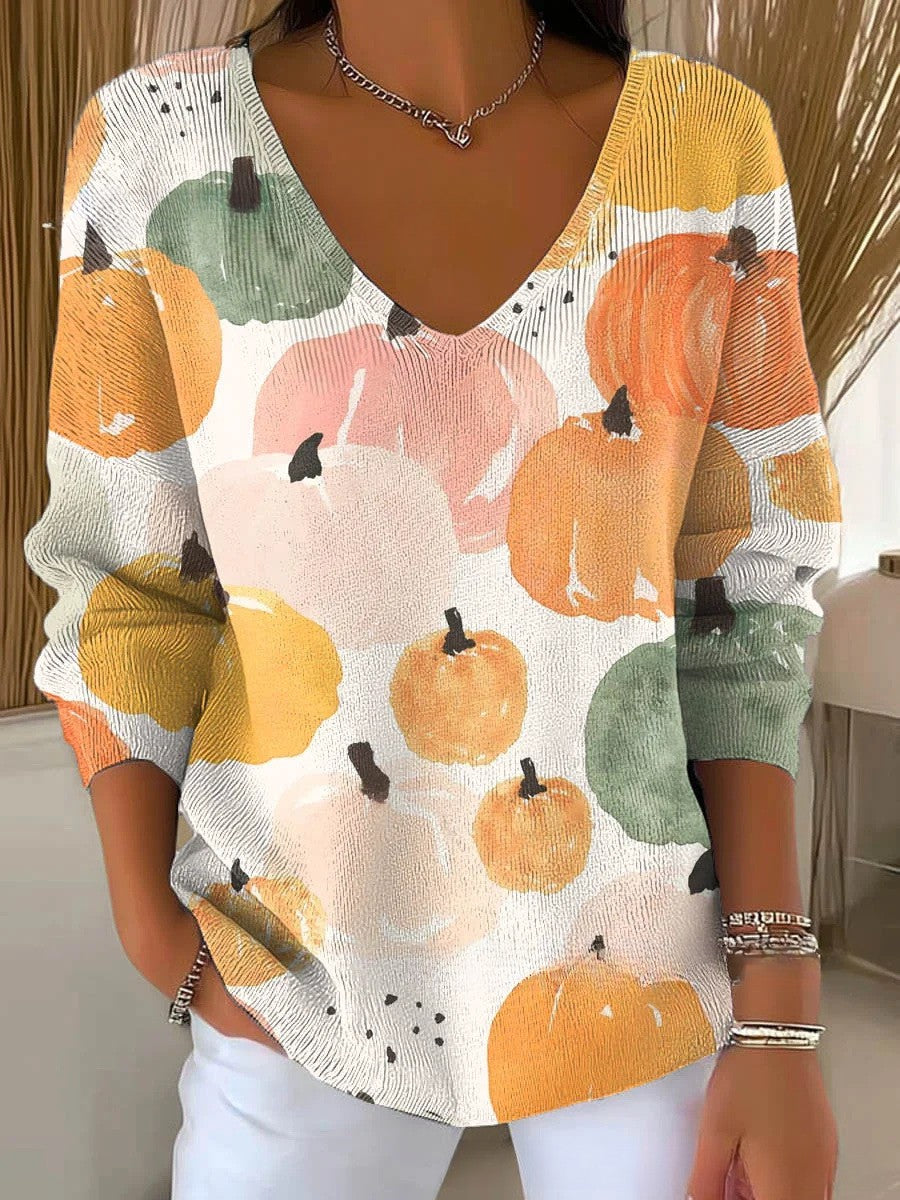 Beatrice – Maglione in maglia con scollo a V