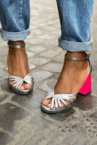 Seraphina™ | Sandali lucidi con tacco alto e elegante chiusura