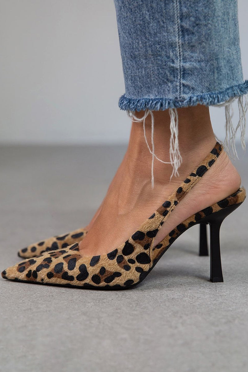 Liorina | Tacchi verdi a pois leopardati con punta