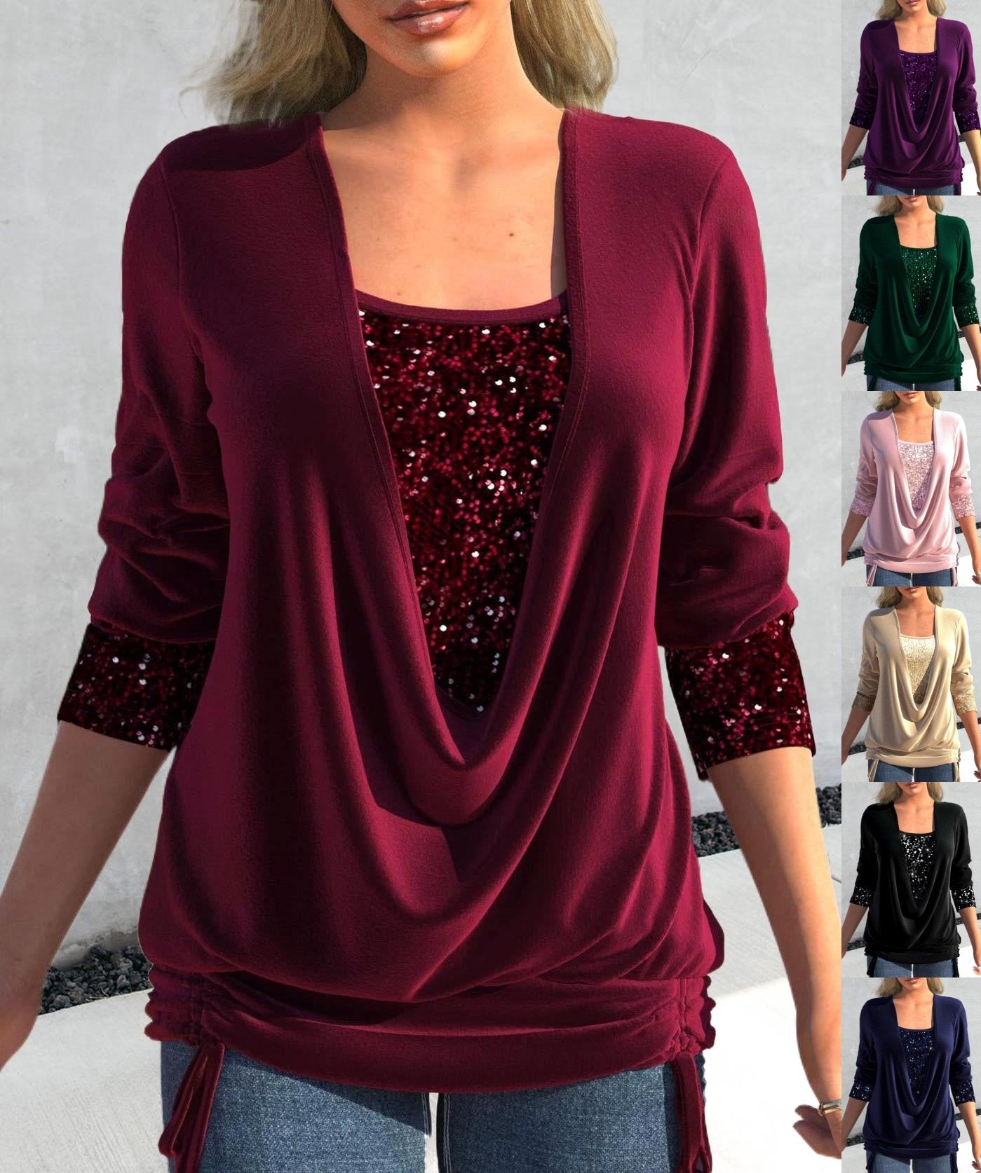 Genevieve | Top glitterato con paillettes