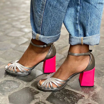 Seraphina™ | Sandali lucidi con tacco alto e elegante chiusura