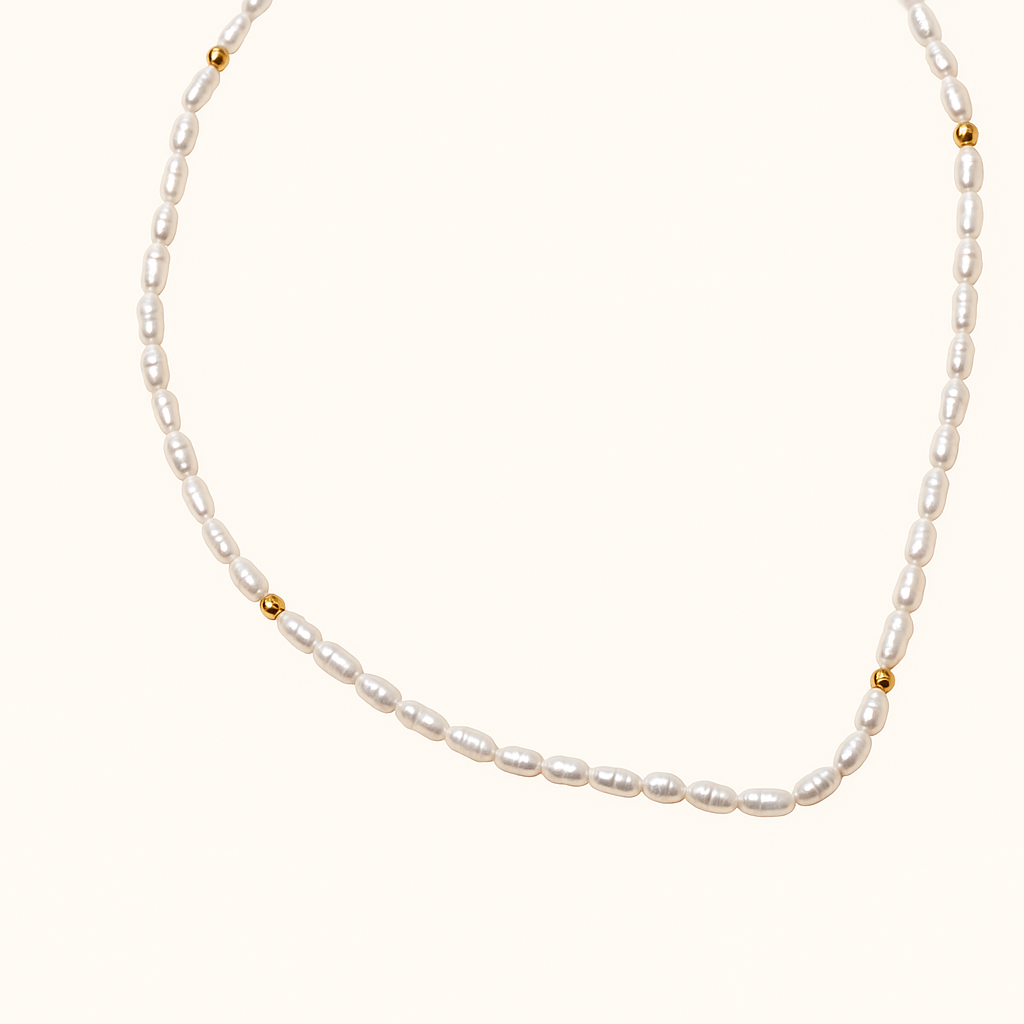 BALI Collana di Perle Dorate