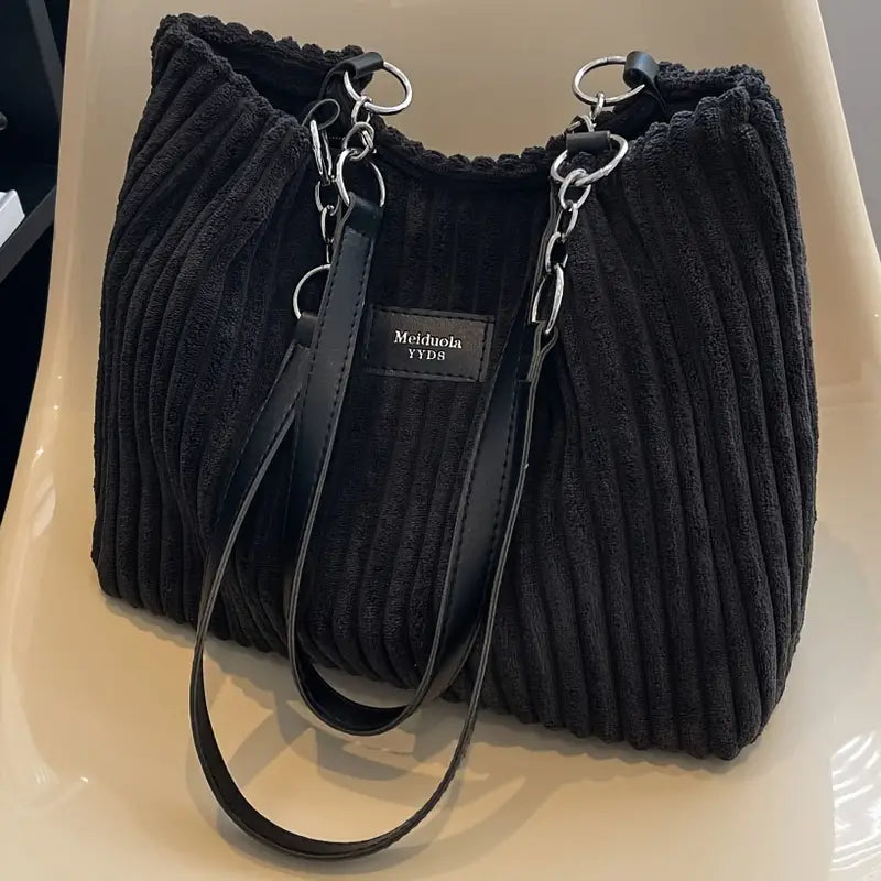 Samantha | Borsa Tote in Velluto a Coste per Donna