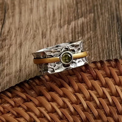 Anello in zirconia verde elegante