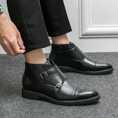 Parker | Stivali a Doppi Fibbia in Pelle Sintetica
