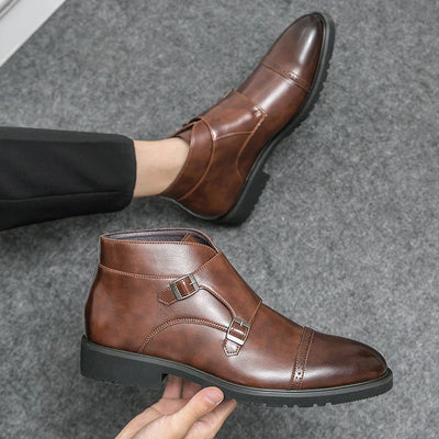 Parker | Stivali a Doppi Fibbia in Pelle Sintetica