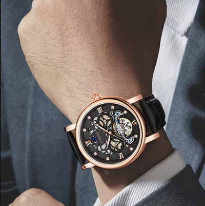 Orologio Automatico Meccanico in Pelle da Affari™ - Olsen & Olsen