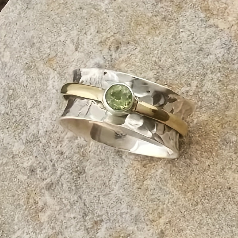 Anello in zirconia verde elegante