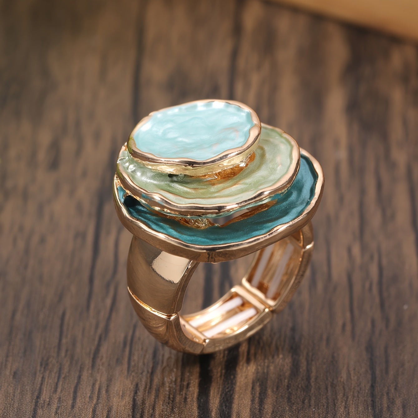 Anello boho smaltato a tre strati
