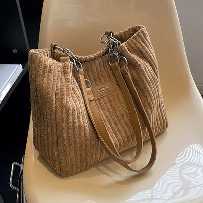 Samantha | Borsa Tote in Velluto a Coste per Donna