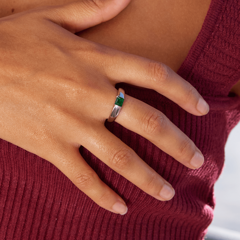 Anello in Argento Ember & Smeraldo