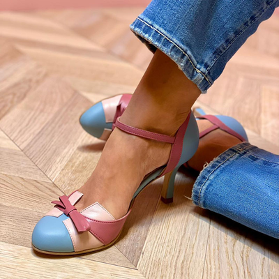 Bellarosa | Sandali colorati con nodo e cinturino, con punta rotonda