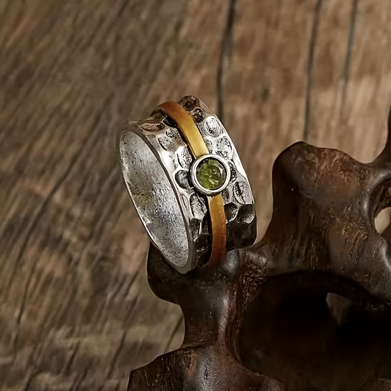 Anello in zirconia verde elegante