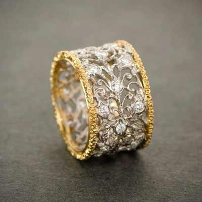 Teressa - Anello di Edera Vintage con Zircone