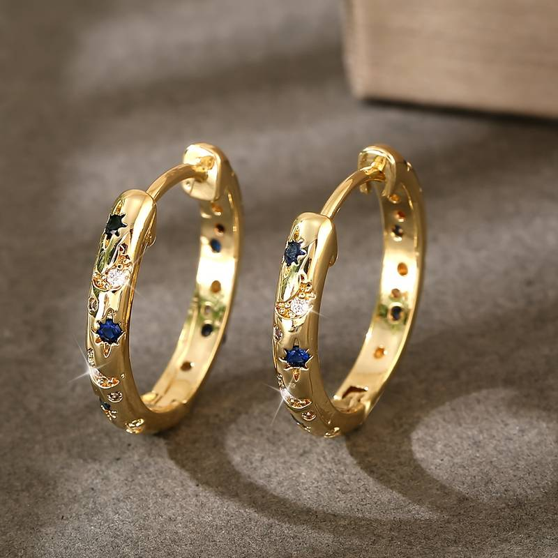 Orecchini vintage dorati e brillanti