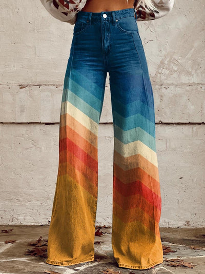 DESIA | PANTALONI LARGHI RETRÒ CHEVRON