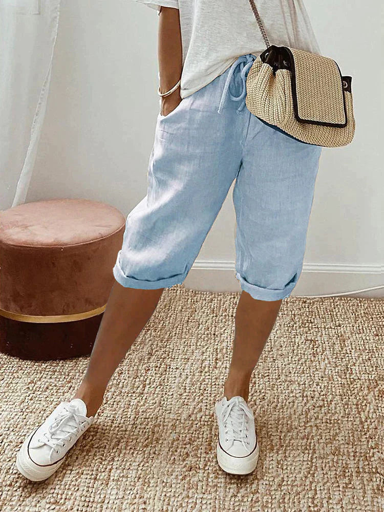 Nienke - Pantaloncini da donna in cotone e lino (1+1 GRATIS)