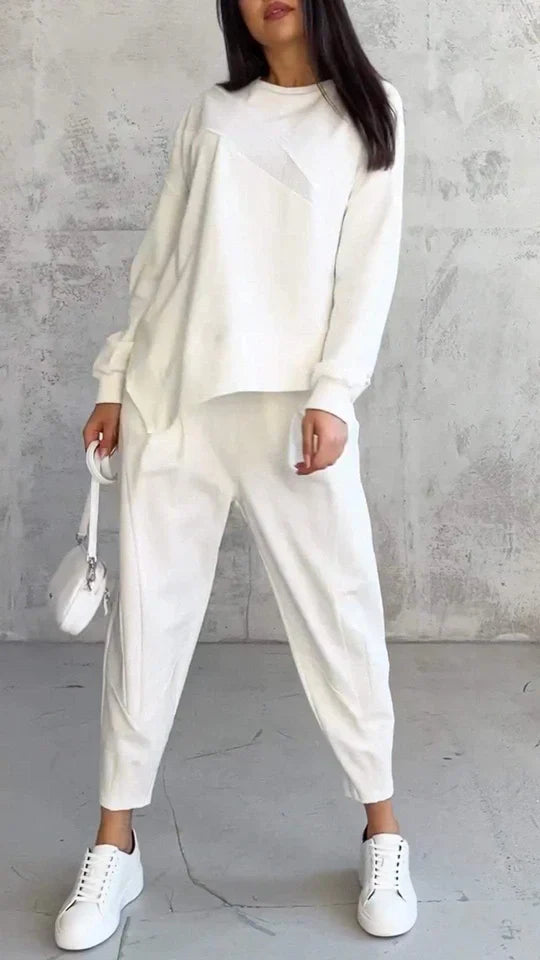 Maëlle™ - Completo 2 Pezzi con Collo Rotondo e Maniche Lunghe