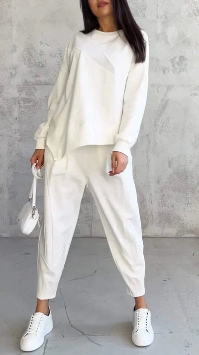 Maëlle™ - Completo 2 Pezzi con Collo Rotondo e Maniche Lunghe