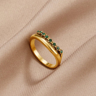 Carmen - Anello stratificato verde smeraldo