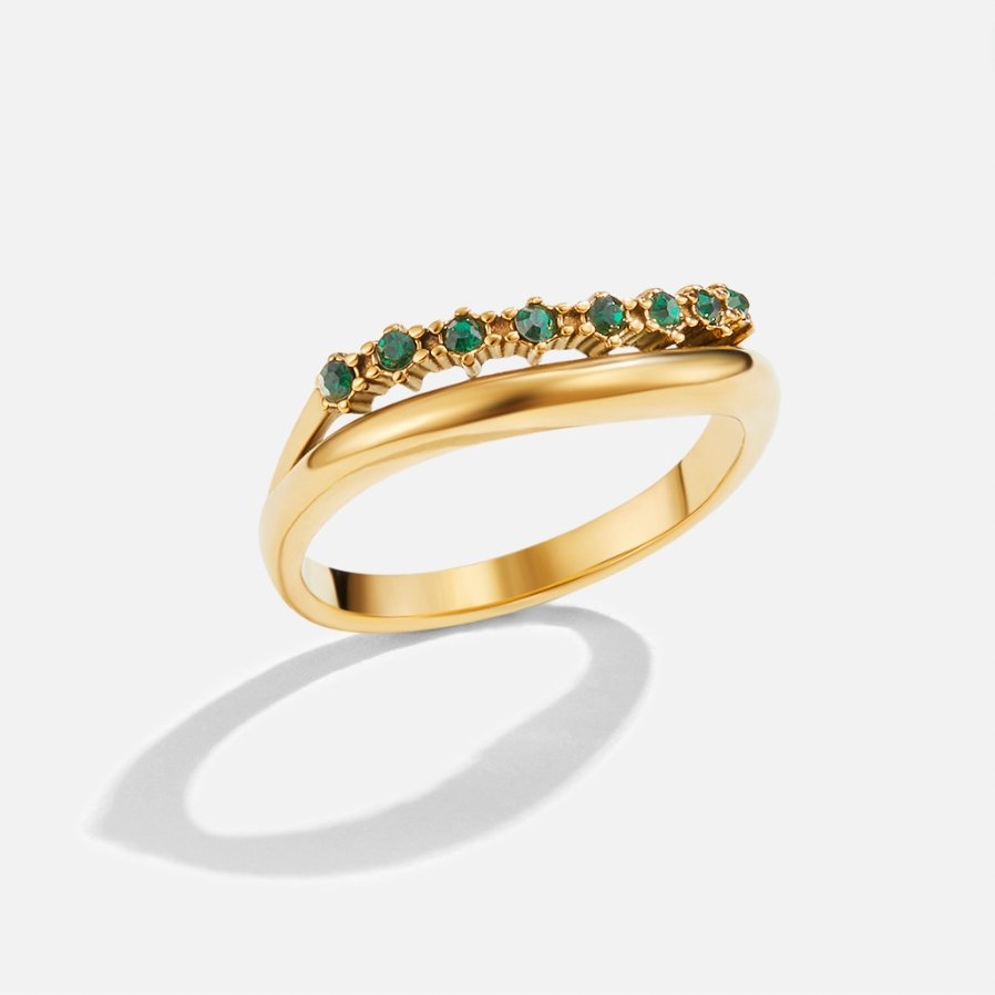 Carmen - Anello stratificato verde smeraldo