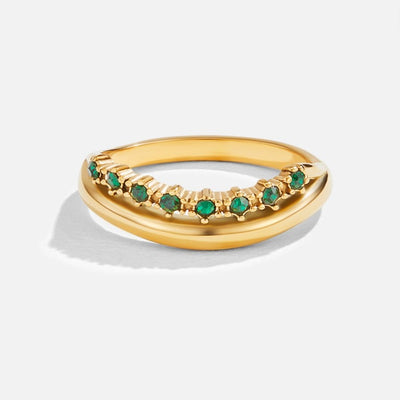 Carmen - Anello stratificato verde smeraldo