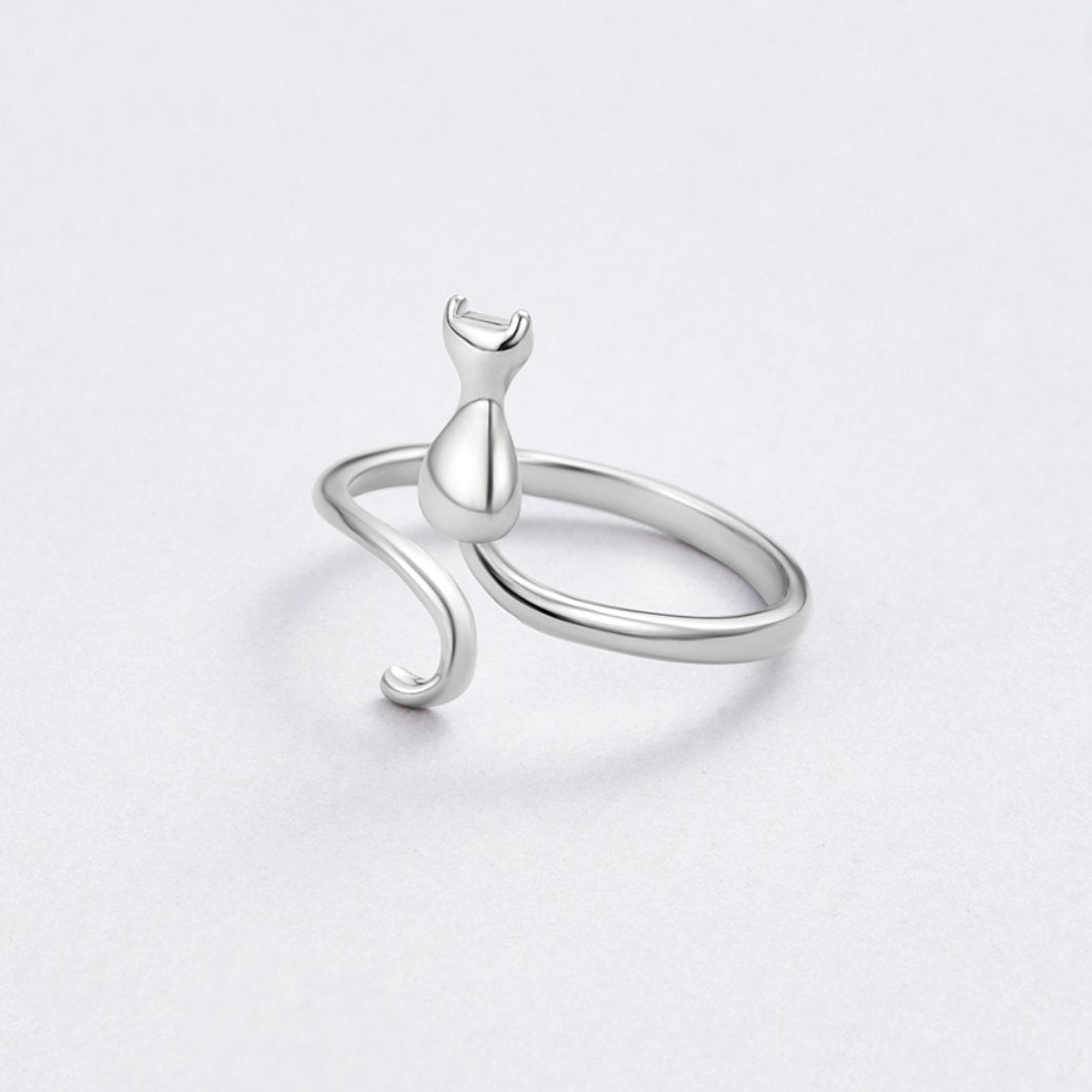Anello in Argento Gatto di Mezzanotte
