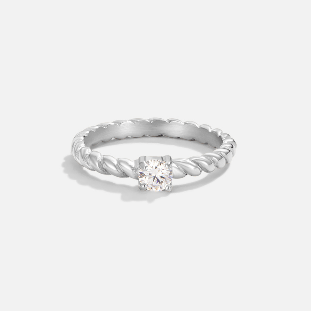 Anello di Cristallo in Argento Attorcigliato di Milano