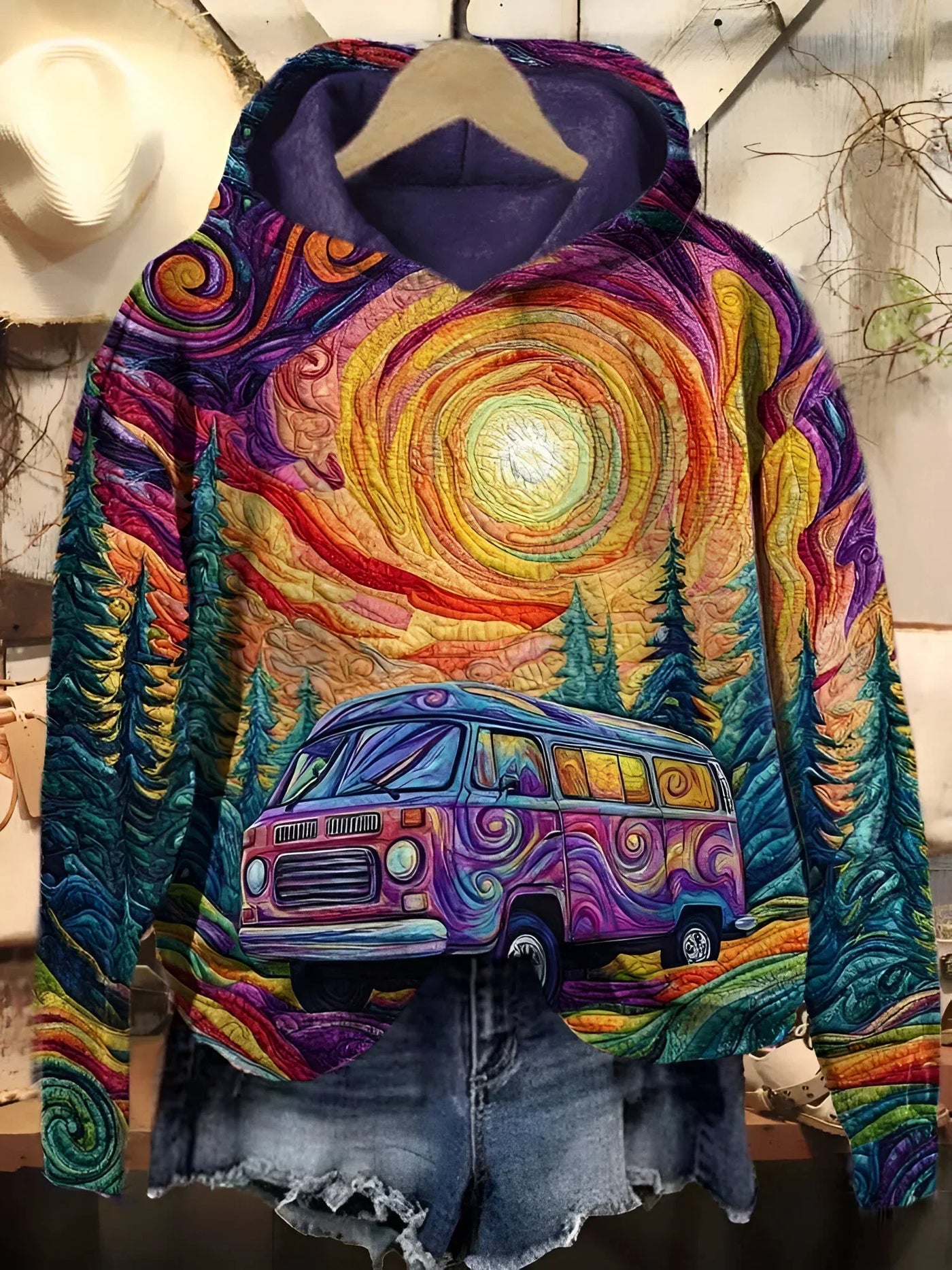 Mariska - Felpa con cappuccio Retro Roadtrip