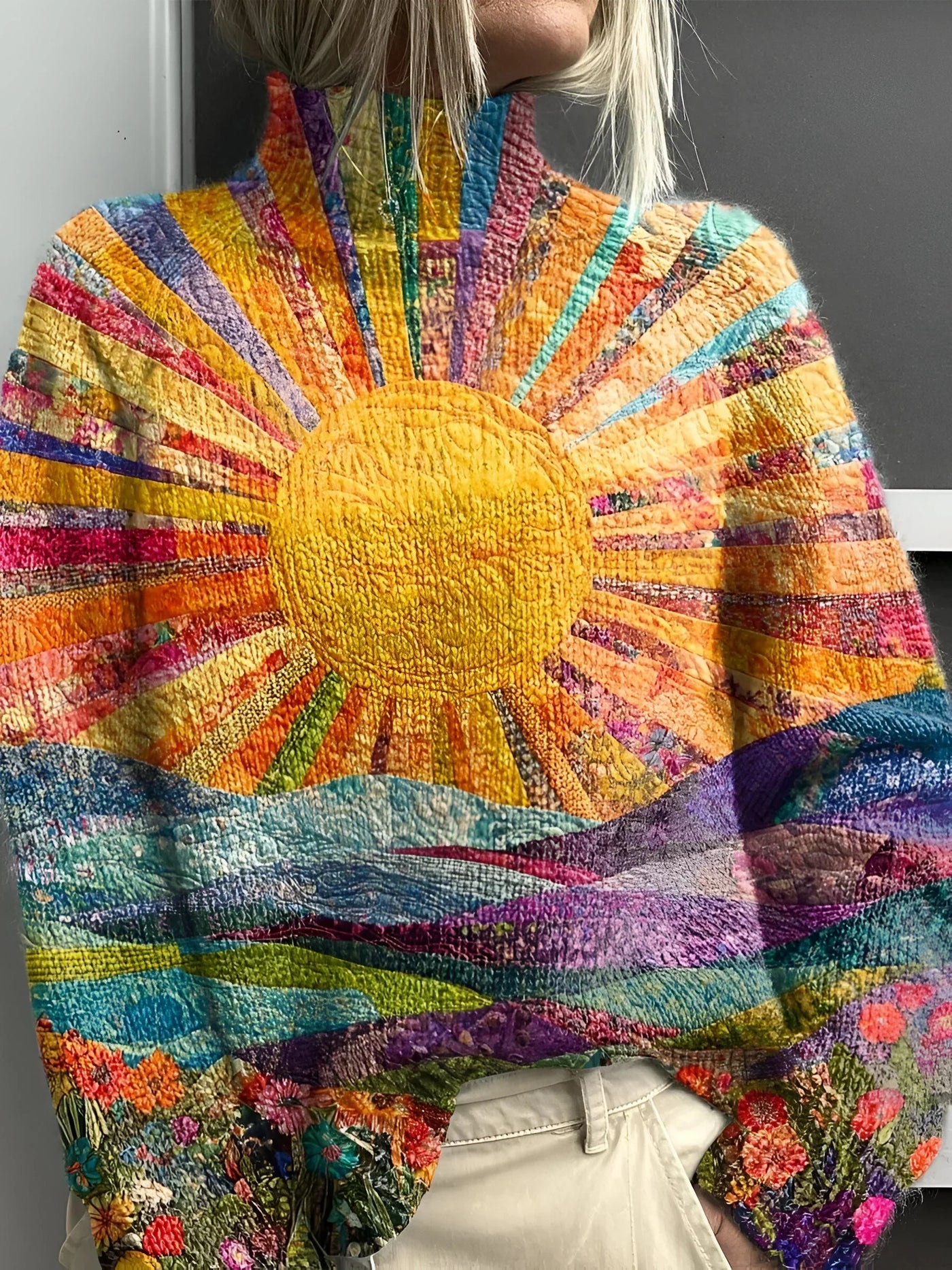 Simone - Maglione a collo alto colorato e gioioso