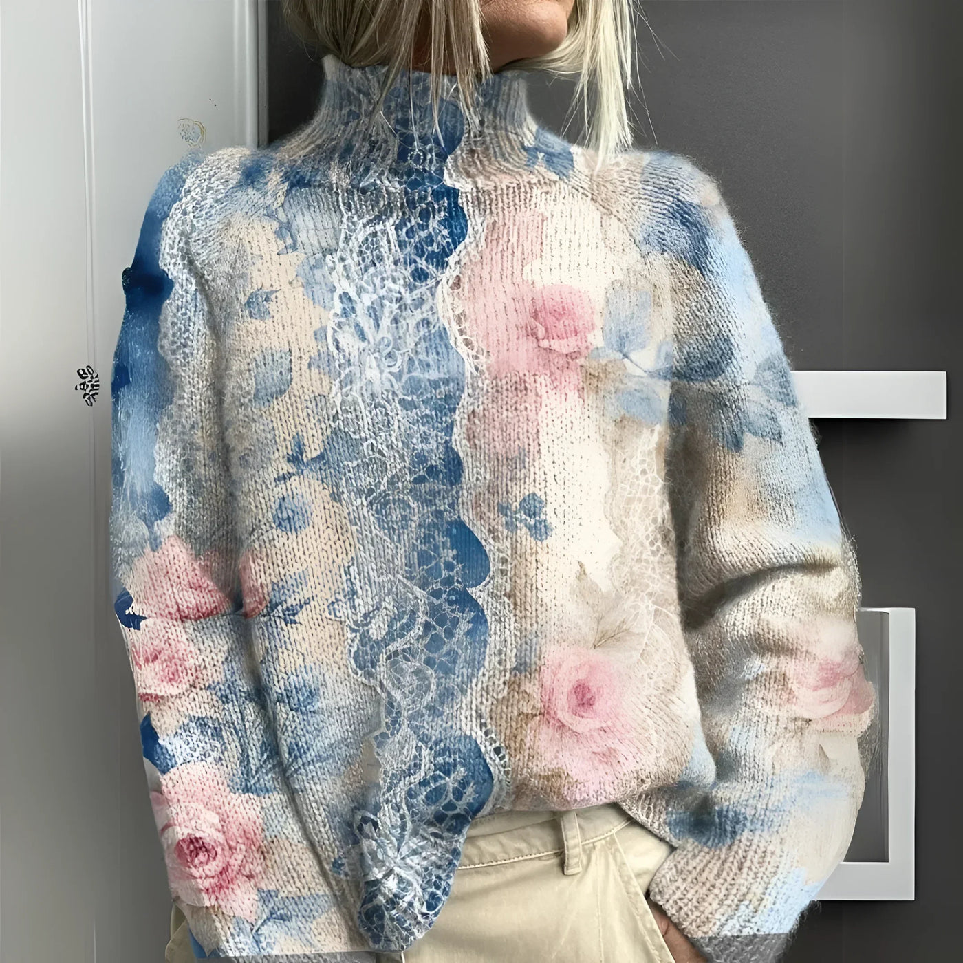 Lieke - Maglione a collo alto lavorato a maglia caldo