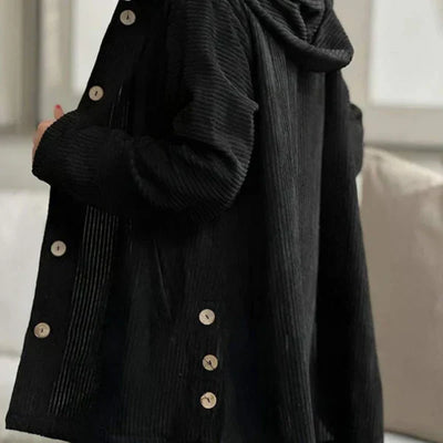 Dana | Cappotto con cappuccio a coste
