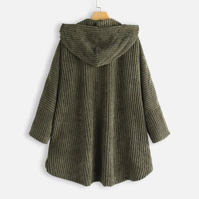 Dana | Cappotto con cappuccio a coste