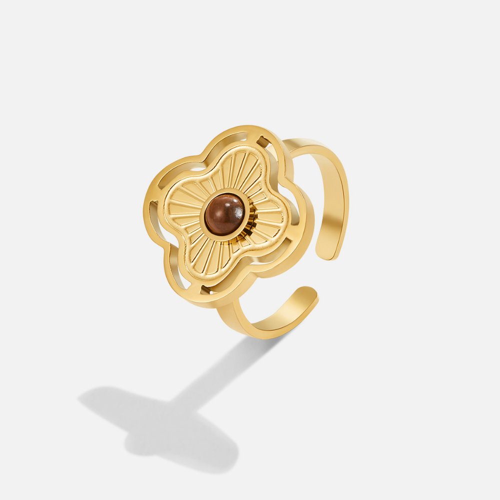 Anello di fiori della fortuna Occhio di Tigre