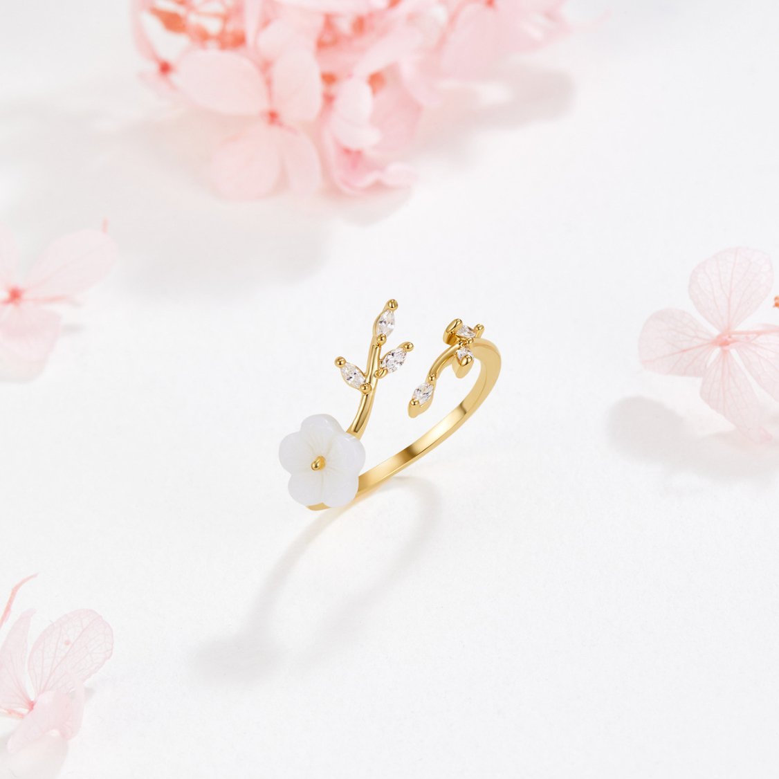 Estela - Anello di Fiori Bianchi